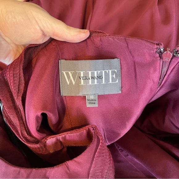 white by vera wang wine one shoulder maxi dress plus size 18 - Picture 7 of 12